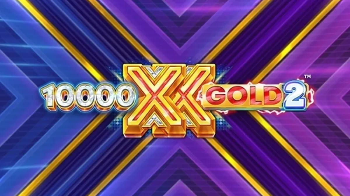 Interface do jogo de slot 10,000 X Gold 2 com elementos dourados e mecânicas visíveis